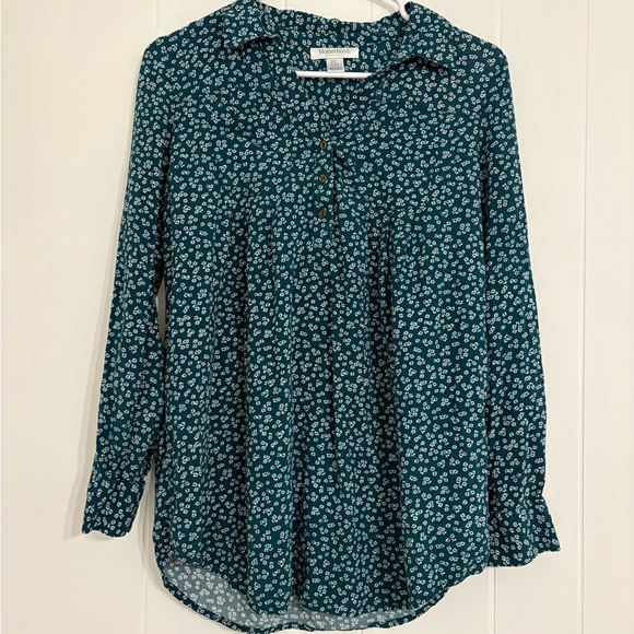 Motherhood Maternity Tops - Motherhood Maternity Floral Teal Women's Top